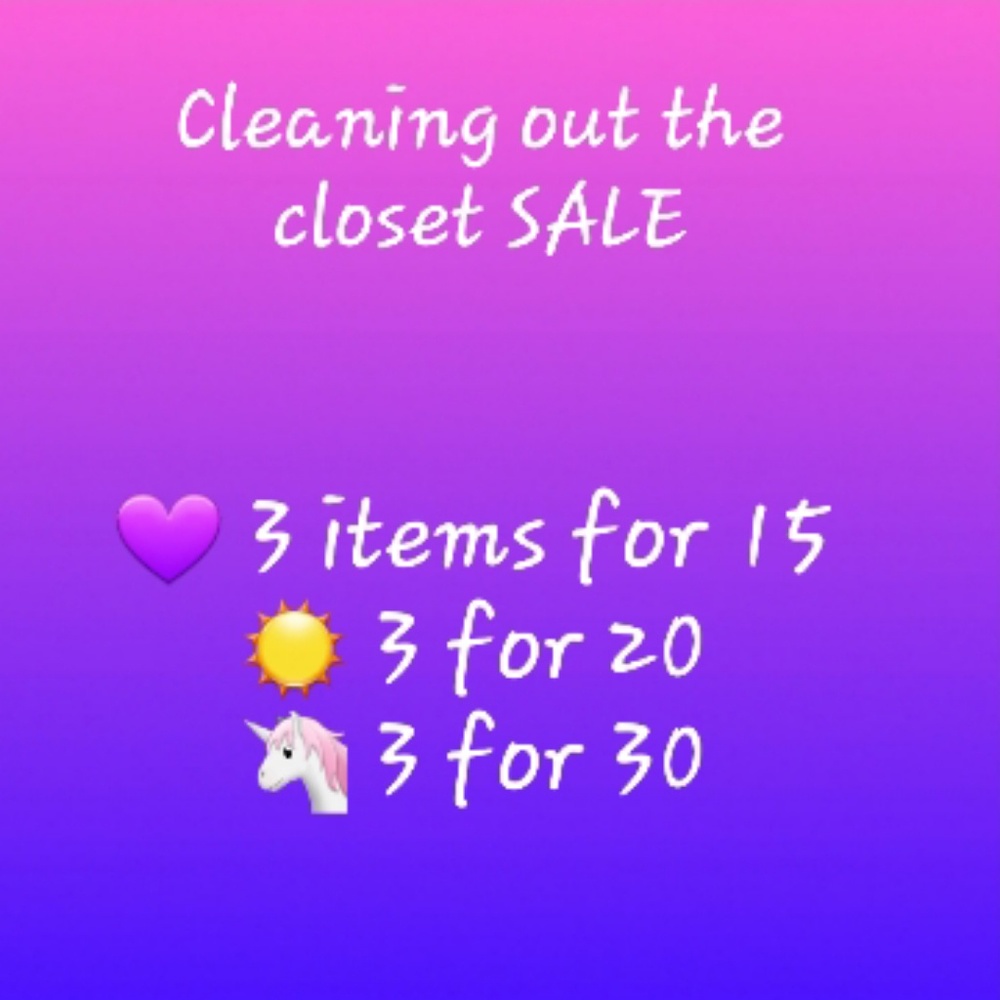 Cleaning out the closet Sales 3 for